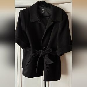 Style & Co Elegant Black Coat with Belt Sz 20W